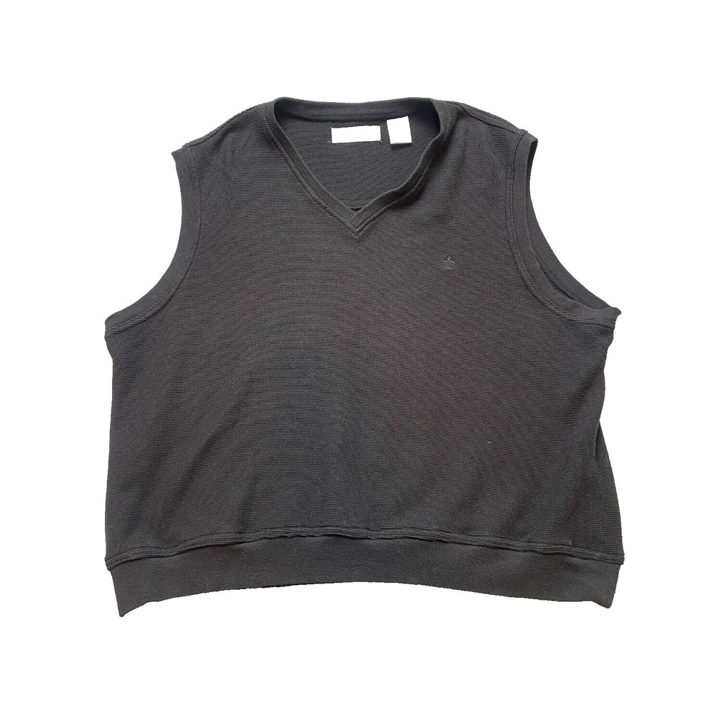 Penguin Vest Adult Large Black V-Neck Oversized Sport Golf Sweater Pullover Mens